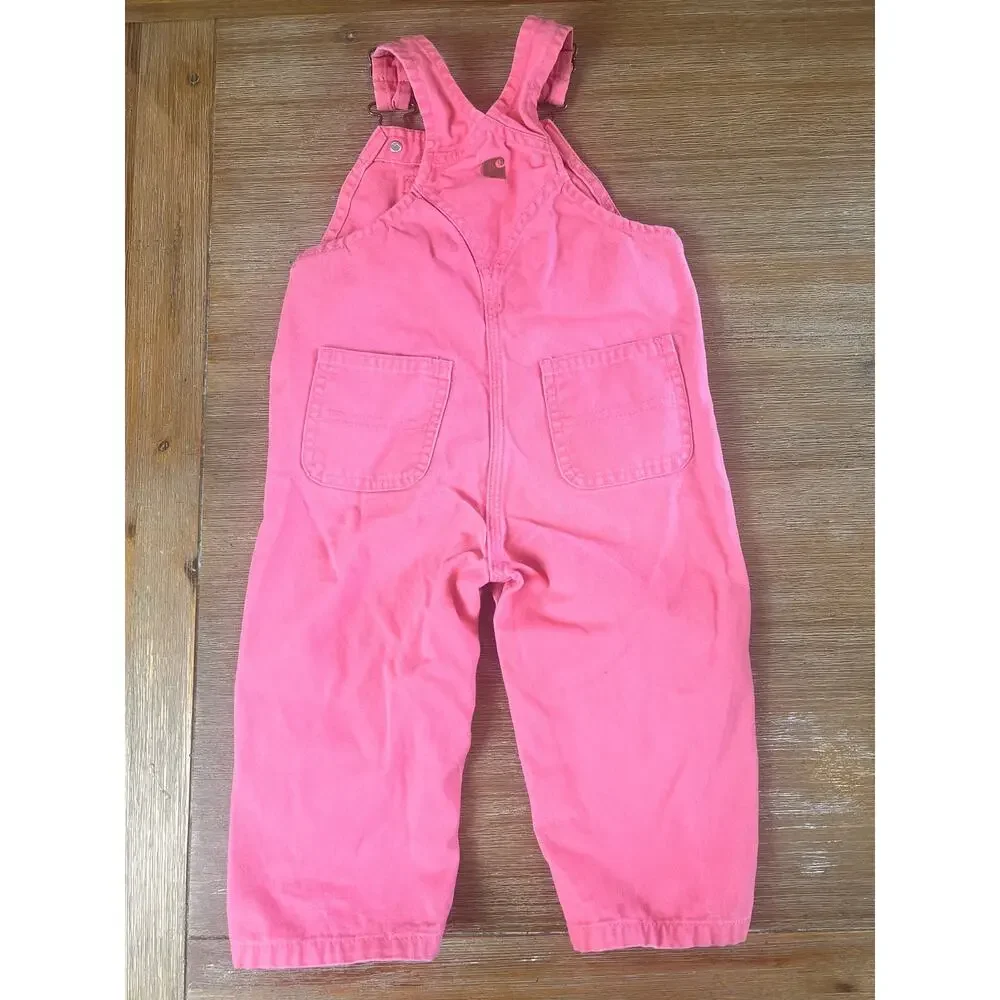Carhartt Pink Girls Overalls 18 Months Snap crotch Toddler
